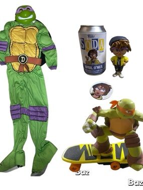 Sz Lg Rubies Teenage Mutant Ninja Turtles Donatello Costume W/ April & Mikey